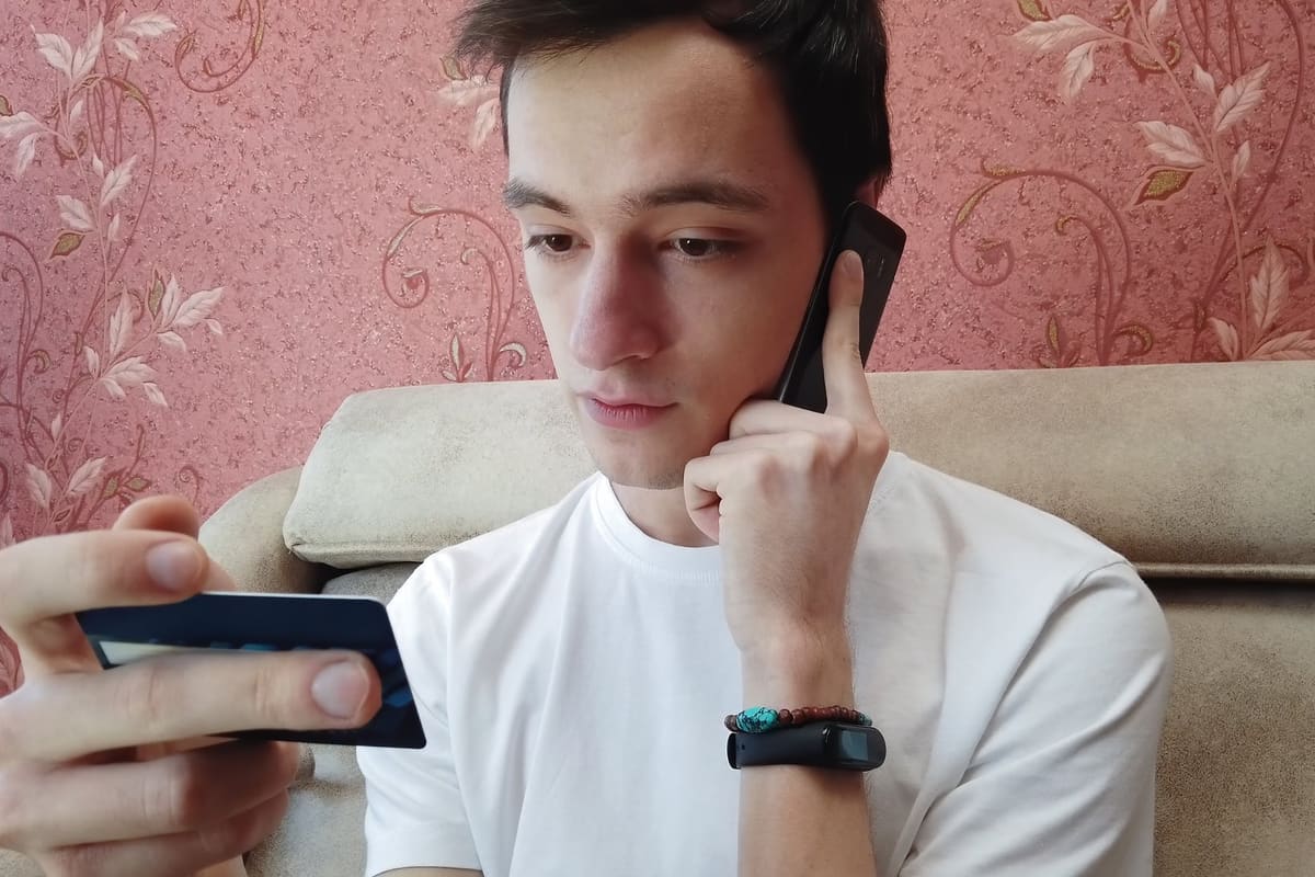 A young man talking on his mobile phone